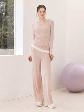 秋冬 配色 アシンメトリーヘム 長袖