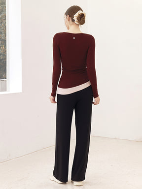 秋冬 ソフト ワイドパンツ