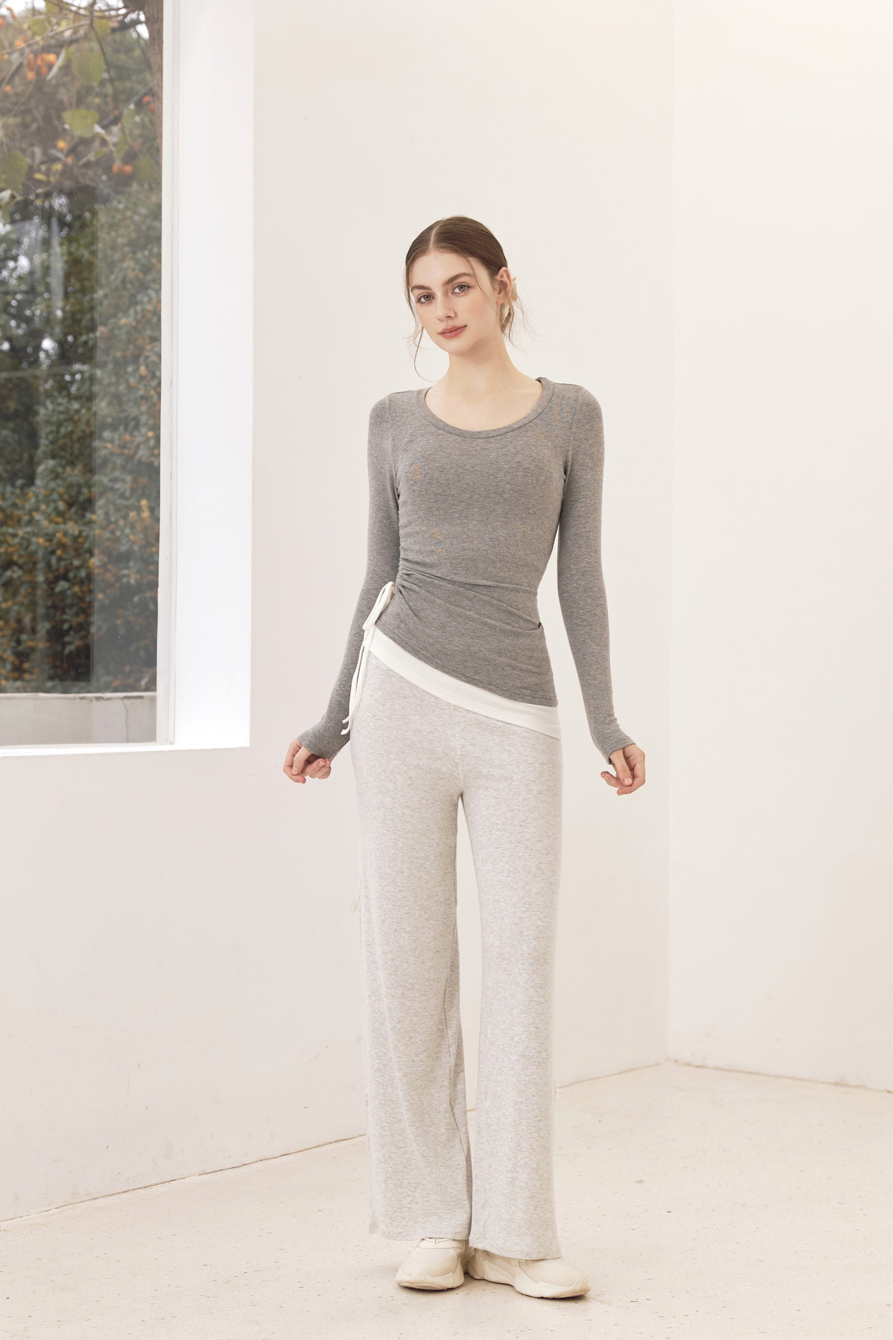 秋冬 ソフト ワイドパンツ