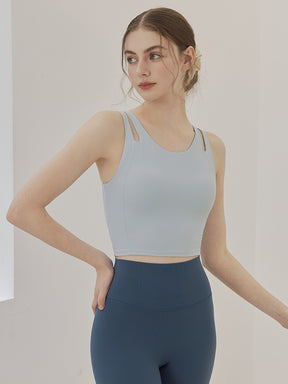 ダブルストラップ スポーツブラ パッド付き