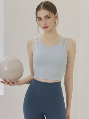 ダブルストラップ スポーツブラ パッド付き