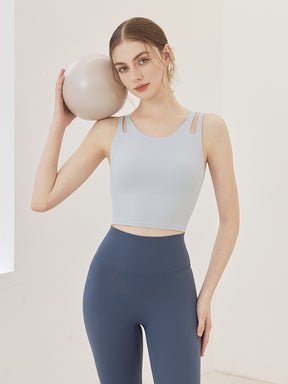 ダブルストラップ スポーツブラ パッド付き