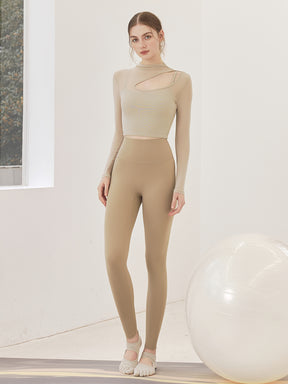 メッシュ切り替え レイヤード ロングスリーブ V字カット