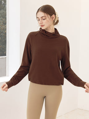 秋冬 両面起毛 ゆったりスウェット ドローストリング