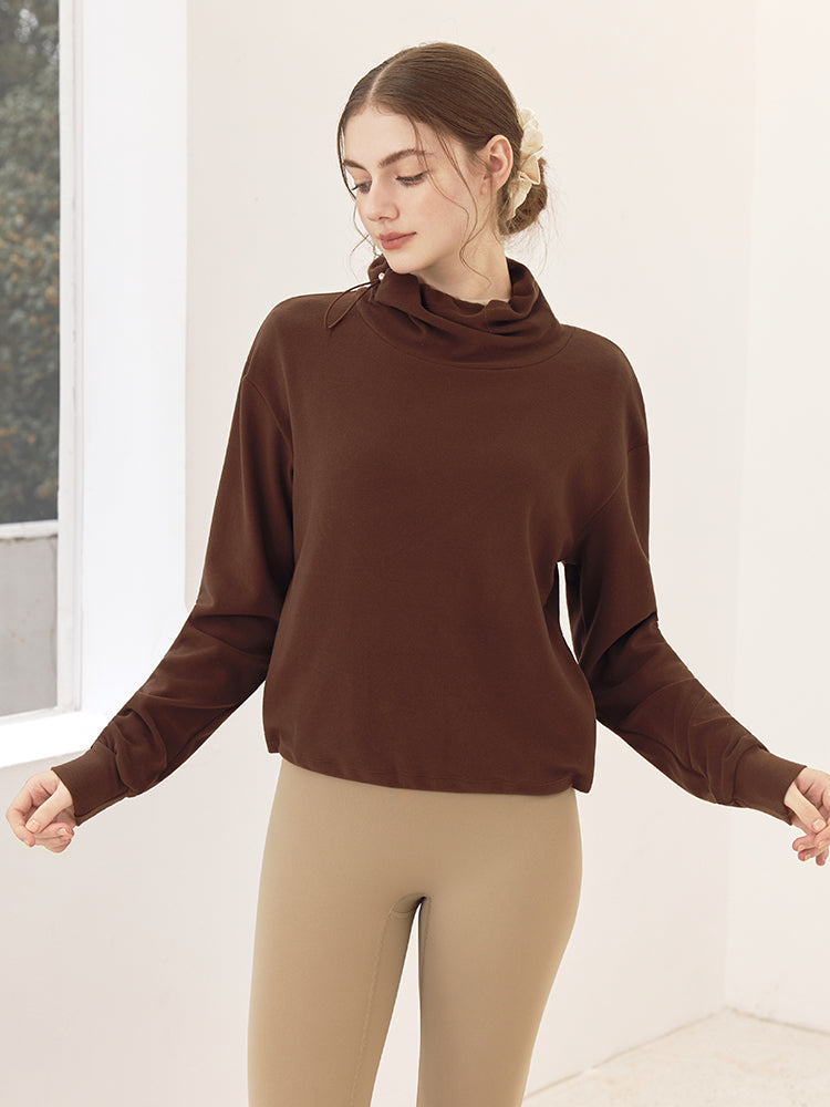 秋冬 両面起毛 ゆったりスウェット ドローストリング