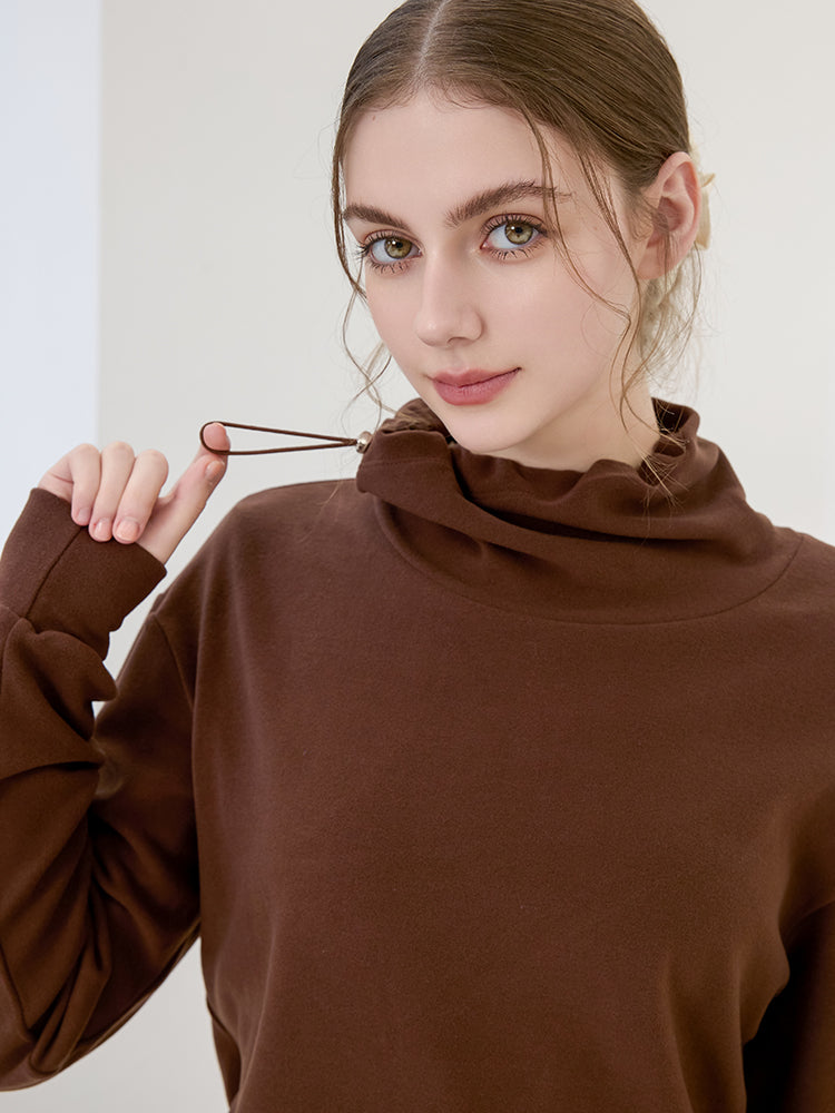 秋冬 両面起毛 ゆったりスウェット ドローストリング