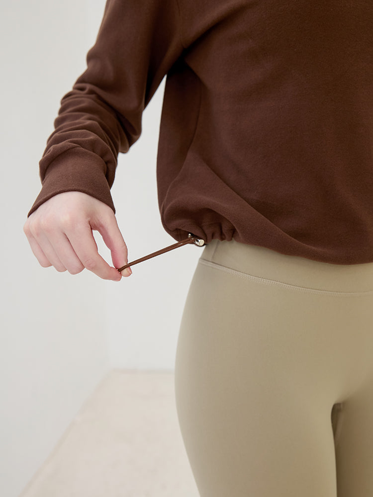 秋冬 両面起毛 ゆったりスウェット ドローストリング