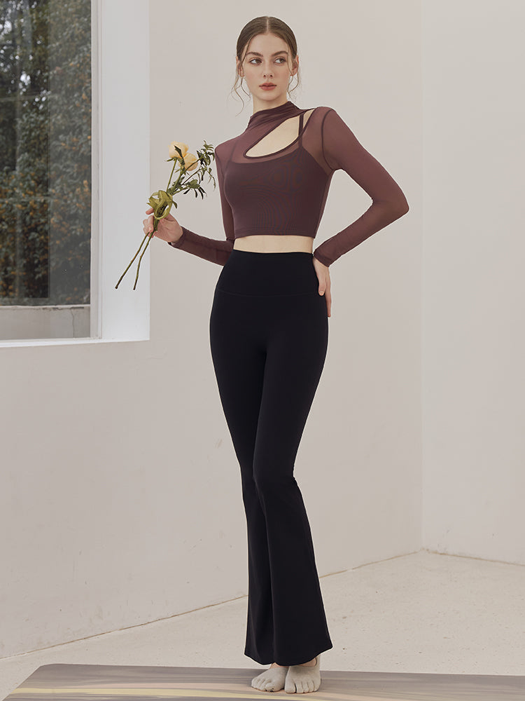 秋冬 裏起毛 美尻 フレアレギンス　