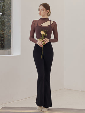 秋冬 裏起毛 美尻 フレアレギンス　