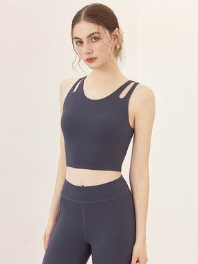 ダブルストラップ スポーツブラ パッド付き