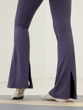 裾後ろスリット入り ミッドライズレギンス