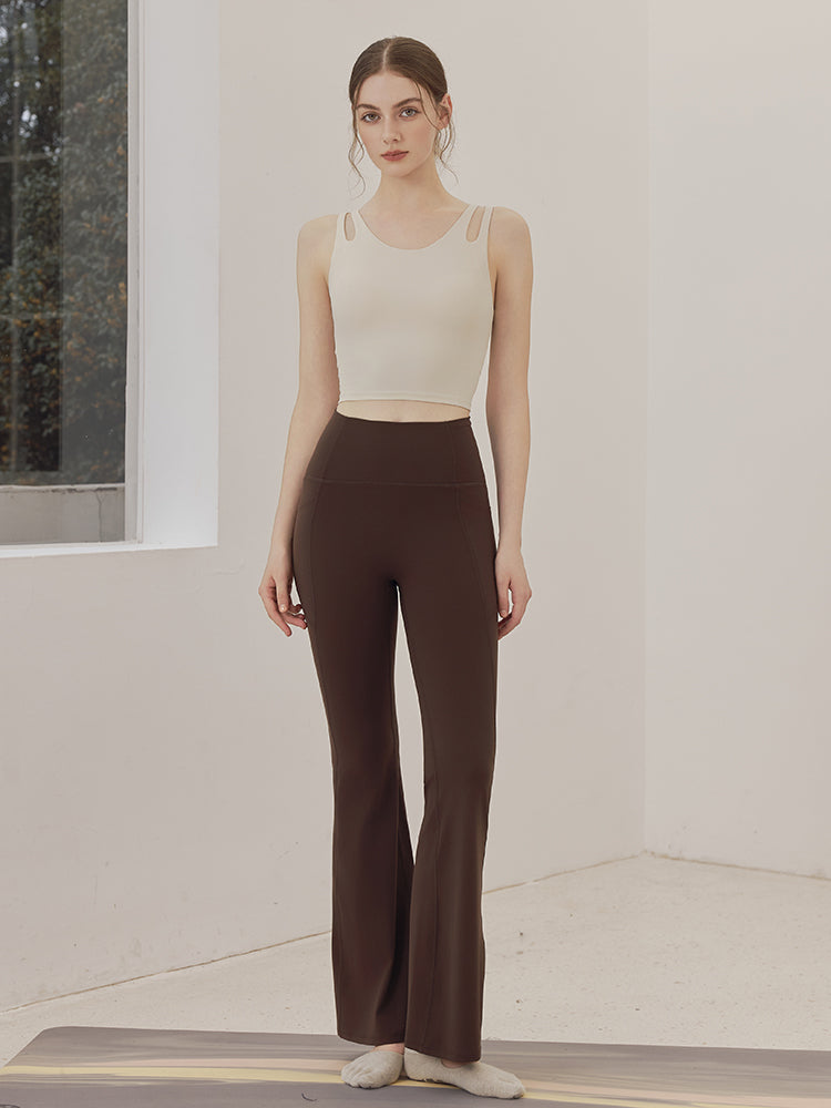 裾後ろスリット入り ミッドライズレギンス