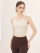 ダブルストラップ スポーツブラ パッド付き