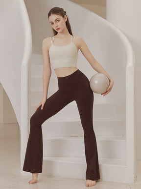 裾後ろスリット入り ミッドライズレギンス