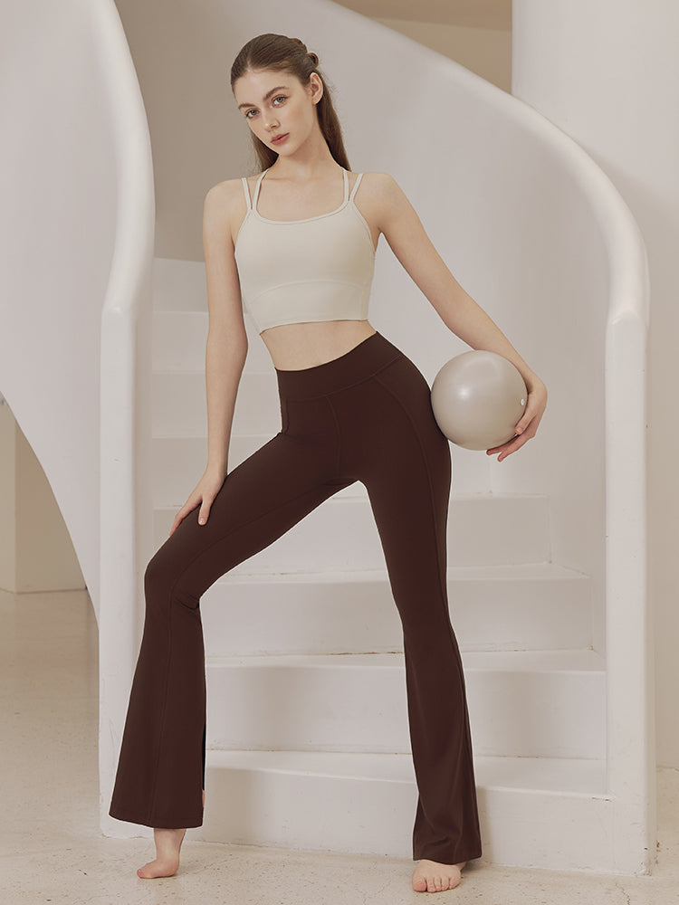 裾後ろスリット入り ミッドライズレギンス