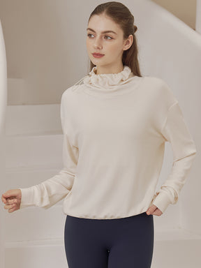 秋冬 両面起毛 ゆったりスウェット ドローストリング