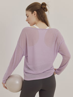 レーサーバック ロング丈 長袖トップス+スポーツブラセット