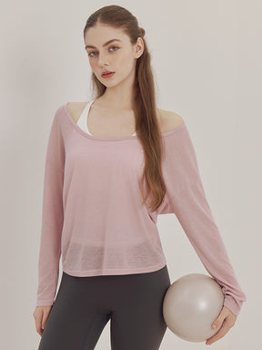 レーサーバック ロング丈 長袖トップス+スポーツブラセット