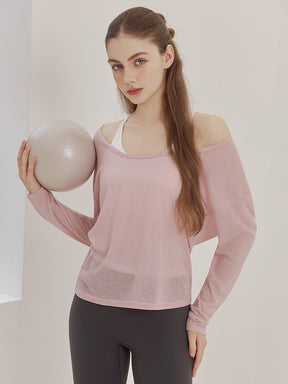 レーサーバック ロング丈 長袖トップス+スポーツブラセット