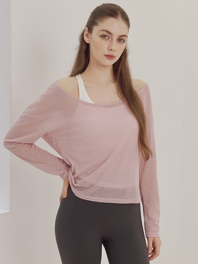 レーサーバック ロング丈 長袖トップス+スポーツブラセット