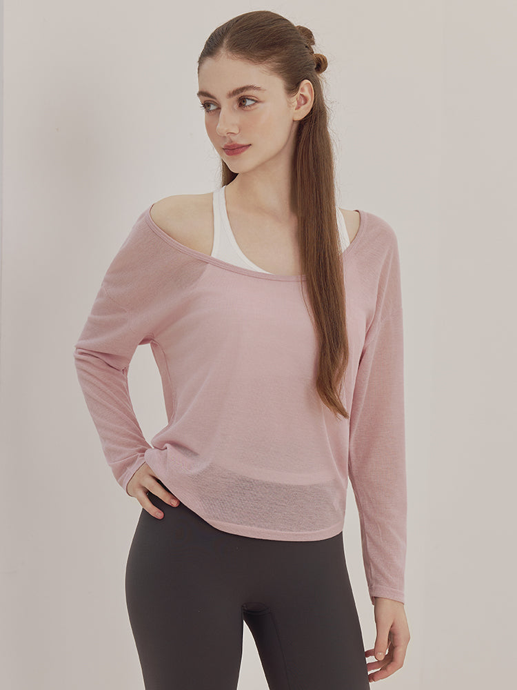 レーサーバック ロング丈 長袖トップス+スポーツブラセット