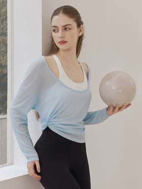 レーサーバック ロング丈 長袖トップス+スポーツブラセット