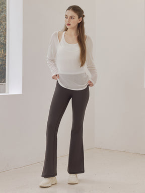 レーサーバック ロング丈 長袖トップス+スポーツブラセット