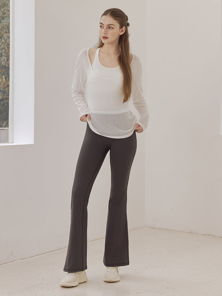 秋冬 裏起毛 美尻 フレアレギンス　