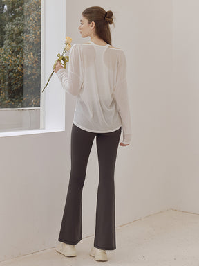 レーサーバック ロング丈 長袖トップス+スポーツブラセット