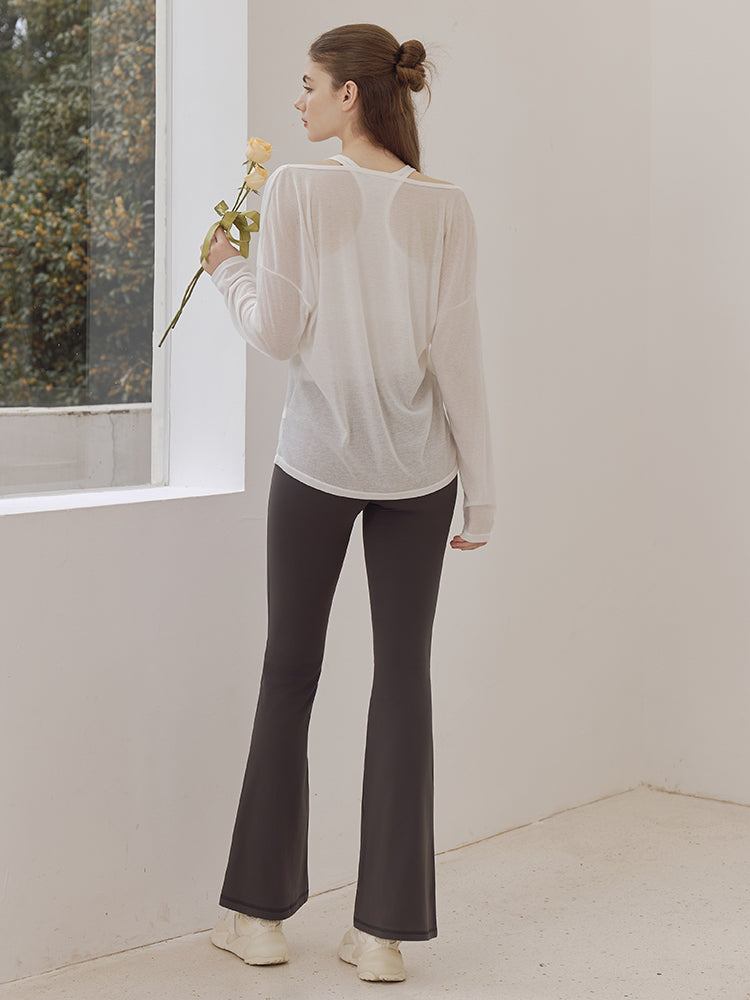 秋冬 裏起毛 美尻 フレアレギンス　