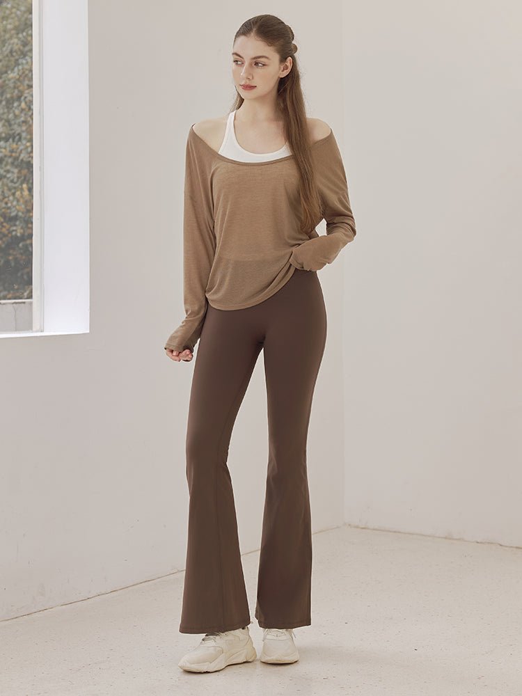 秋冬 裏起毛 美尻 フレアレギンス　