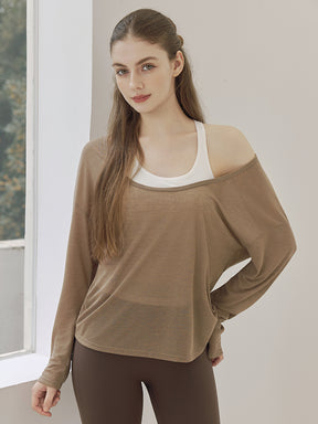 レーサーバック ロング丈 長袖トップス+スポーツブラセット