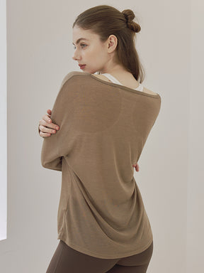 レーサーバック ロング丈 長袖トップス+スポーツブラセット