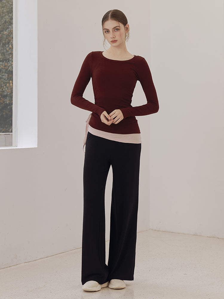 秋冬 ソフト ワイドパンツ