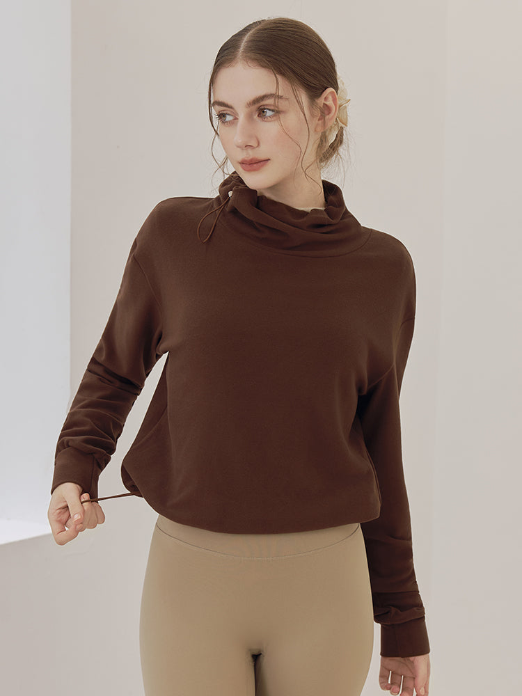 秋冬 両面起毛 ゆったりスウェット ドローストリング