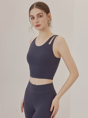 ダブルストラップ スポーツブラ パッド付き