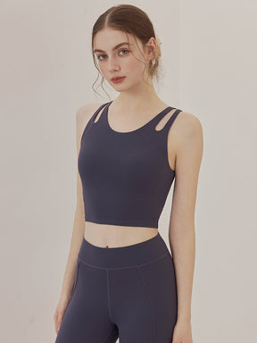 ダブルストラップ スポーツブラ パッド付き