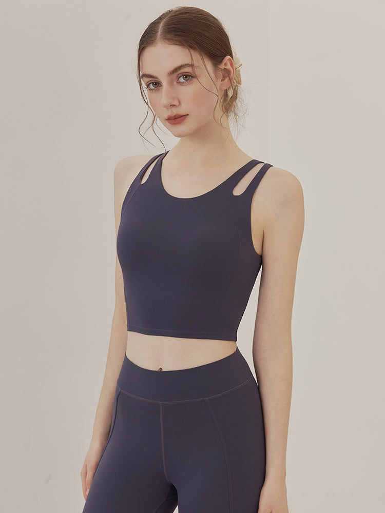 ダブルストラップ スポーツブラ パッド付き