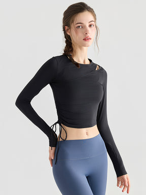 初秋 サイド ドローストリング 長袖