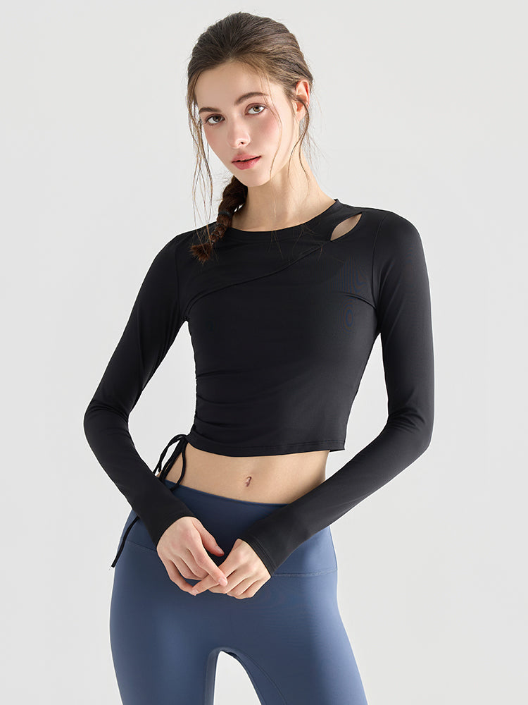 初秋 サイド ドローストリング 長袖