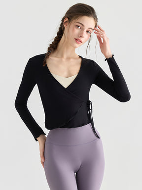 フリルカフス 速乾 羽織り ヨガトップ