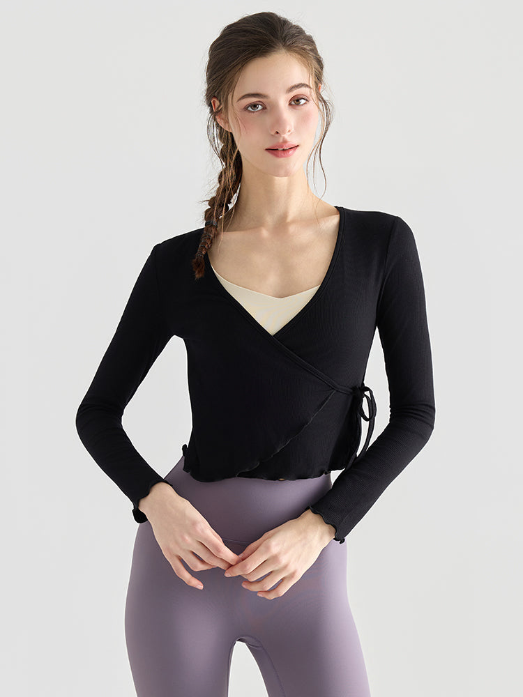 フリルカフス 速乾 羽織り ヨガトップ