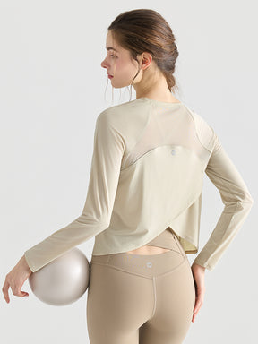 メッシュ切り替え 長袖シャツ