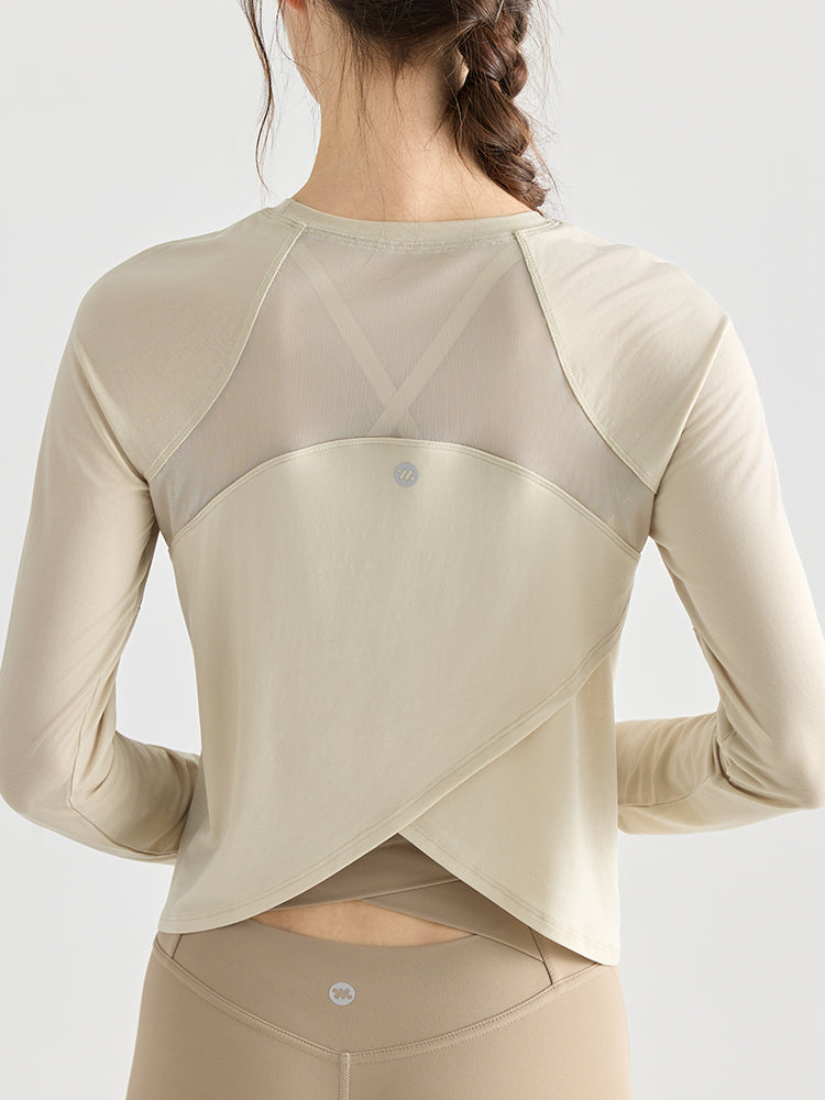 メッシュ切り替え 長袖シャツ