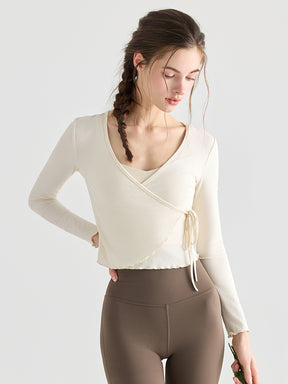 フリルカフス 速乾 羽織り ヨガトップ