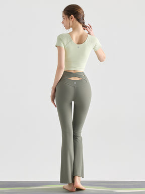 『新色追加』バック交差　フレアレギンス