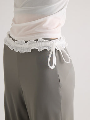 レース ワイトパンツ ヒップアップ