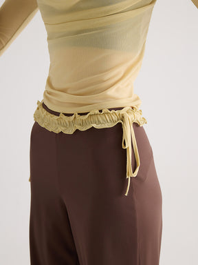 レース ワイトパンツ ヒップアップ