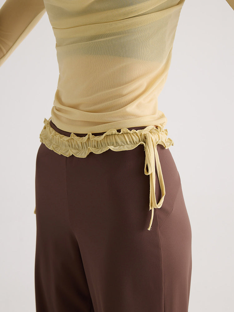 レース ワイトパンツ ヒップアップ