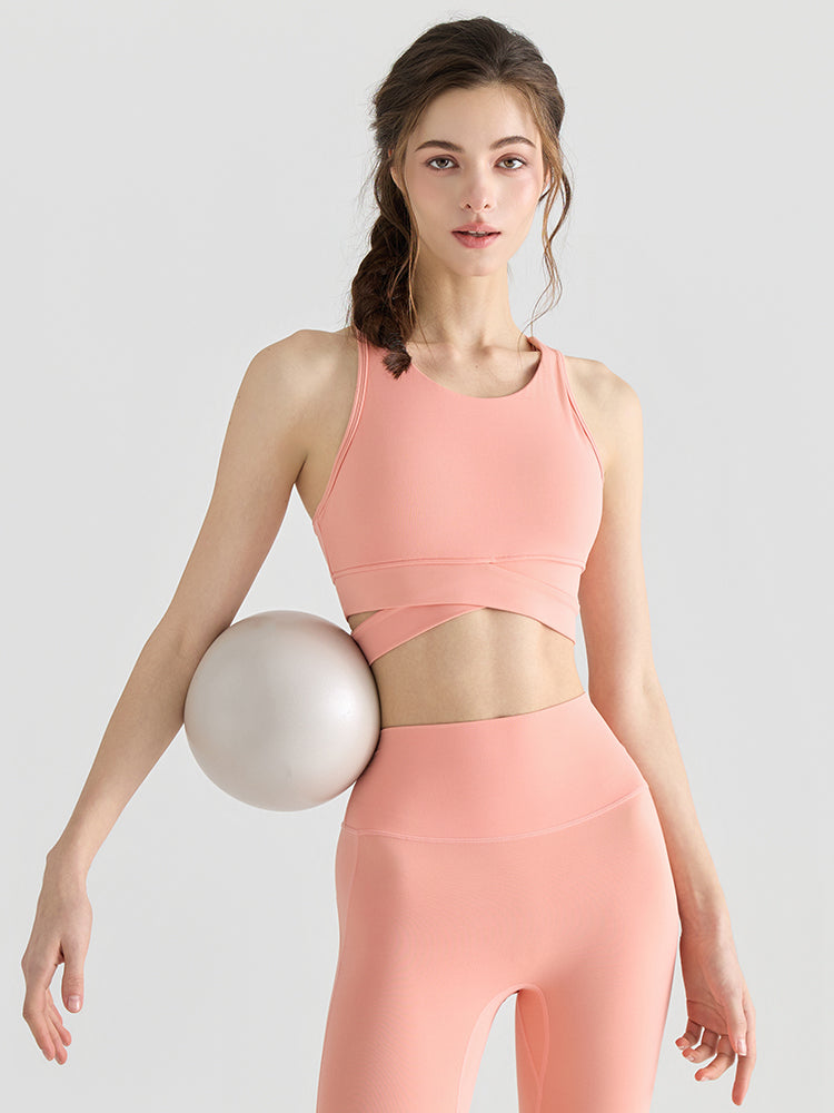 LYCRA®背中開き スポーツブラ ハイサポート